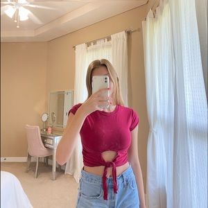 Red Crop top